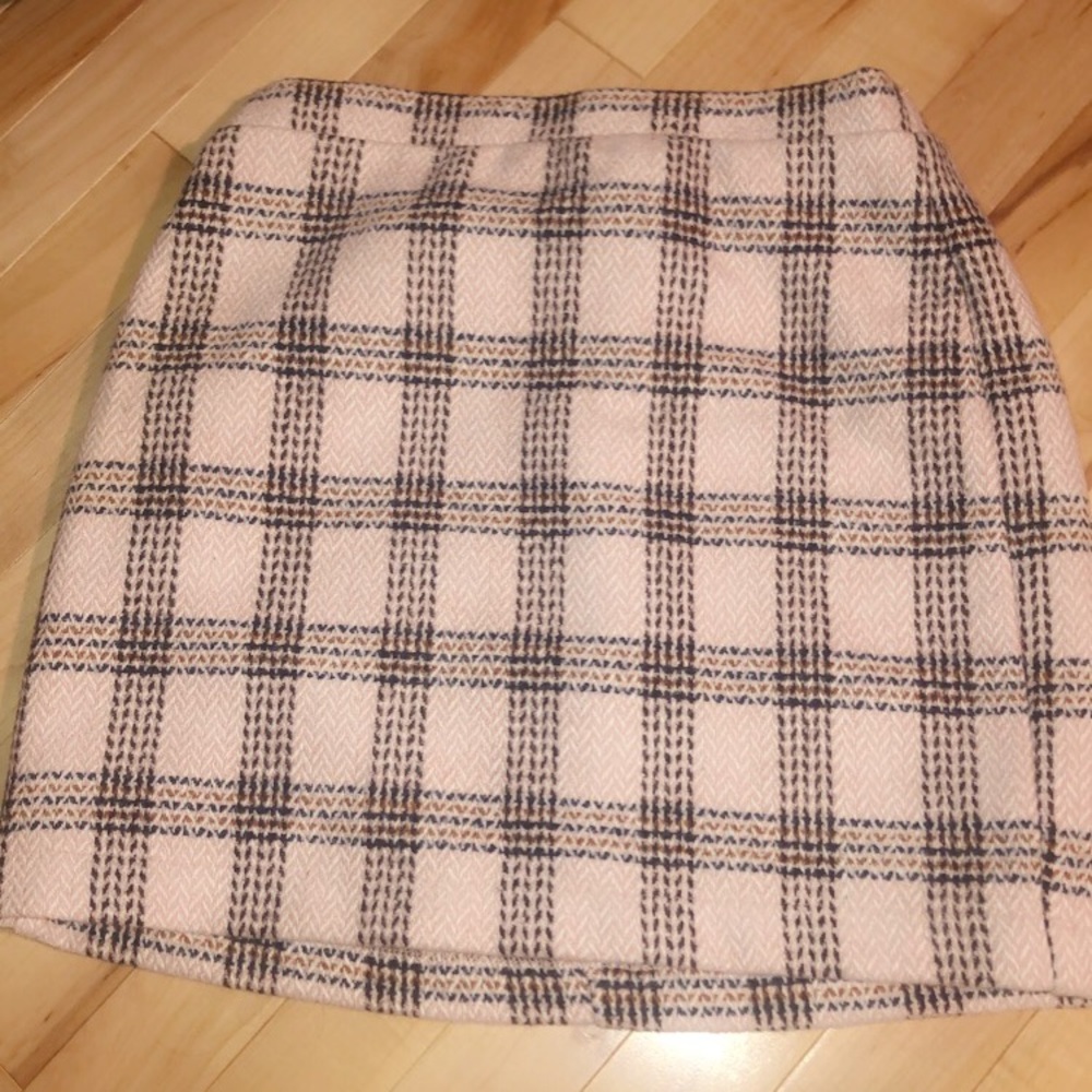 Pink plaid skirt